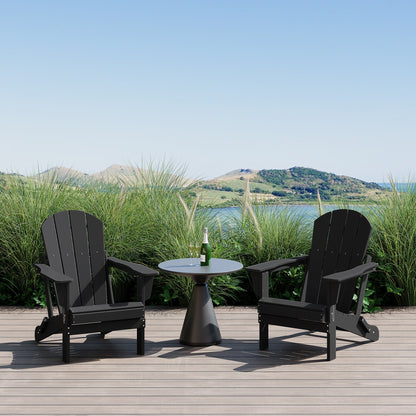 Polytrends Laguna Fauteuils Adirondack pliants d'extérieur résistants aux intempéries (lot de 2)