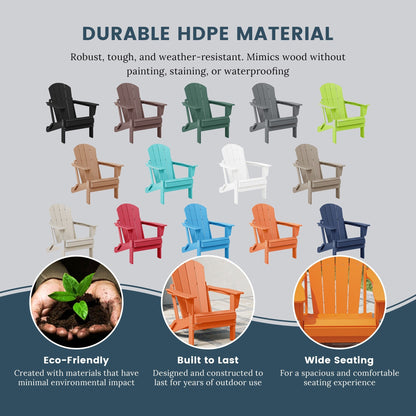 Polytrends Laguna Fauteuils Adirondack pliants d'extérieur résistants aux intempéries (lot de 2)