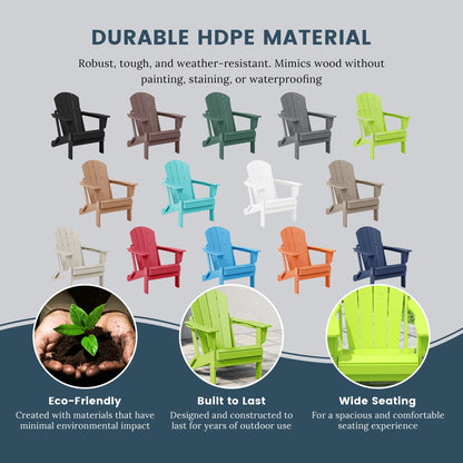 Polytrends Laguna Fauteuils Adirondack pliants d'extérieur résistants aux intempéries (lot de 2)