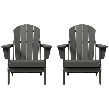 Polytrends Laguna Fauteuils Adirondack pliants d'extérieur résistants aux intempéries (lot de 2)