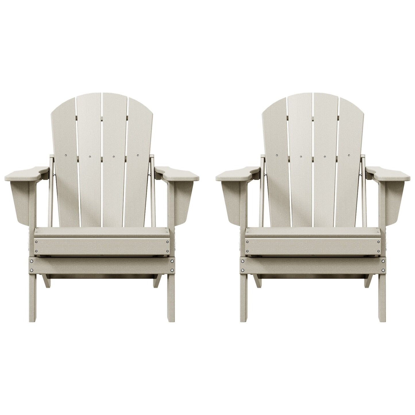Polytrends Laguna Fauteuils Adirondack pliants d'extérieur résistants aux intempéries (lot de 2)