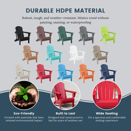 Polytrends Laguna Fauteuils Adirondack pliants d'extérieur résistants aux intempéries (lot de 2)