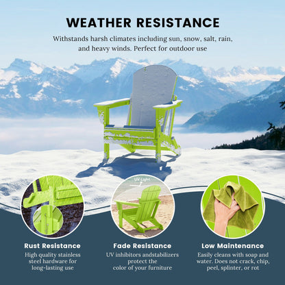 Polytrends Laguna Fauteuils Adirondack pliants d'extérieur résistants aux intempéries (lot de 2)