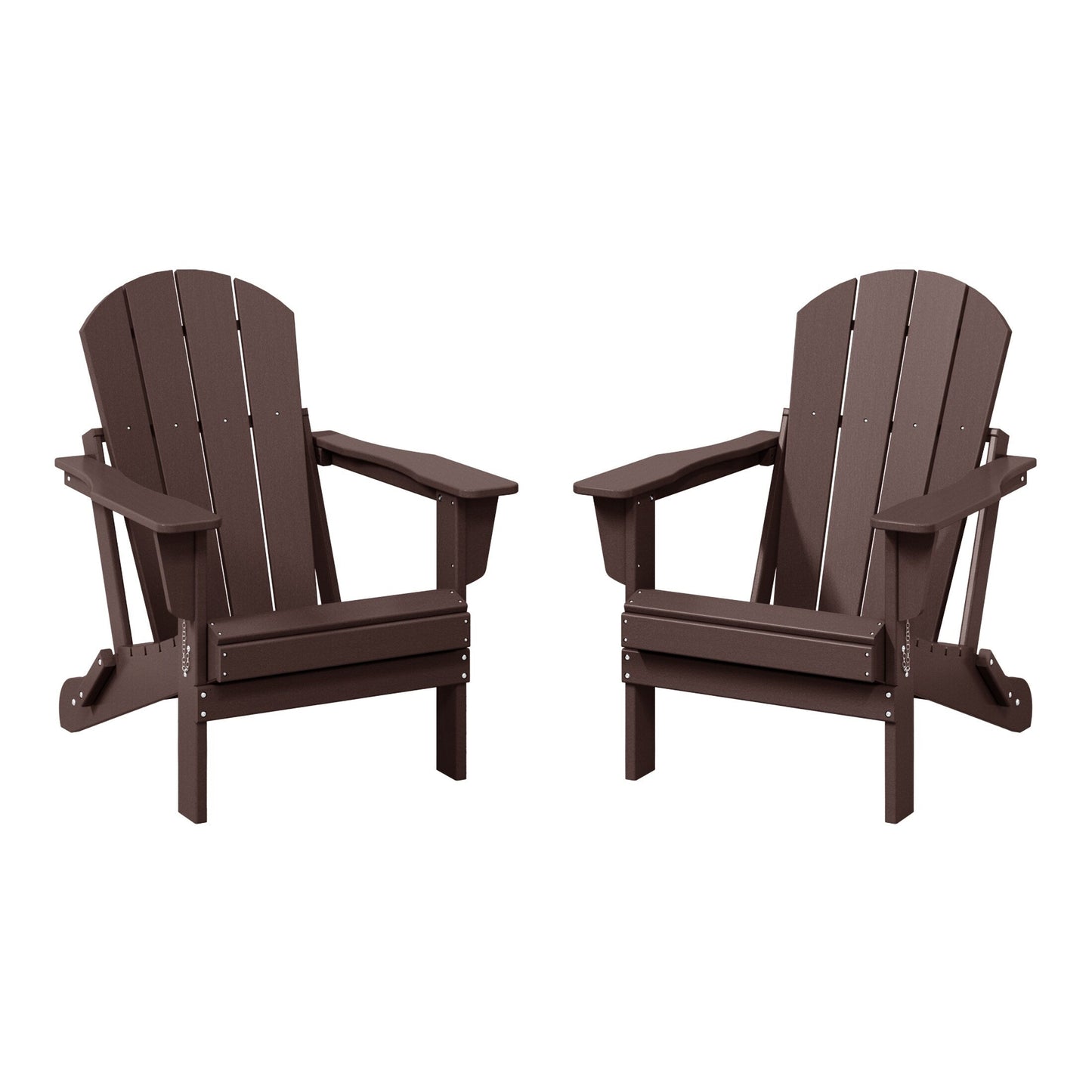 Polytrends Laguna Fauteuils Adirondack pliants d'extérieur résistants aux intempéries (lot de 2)