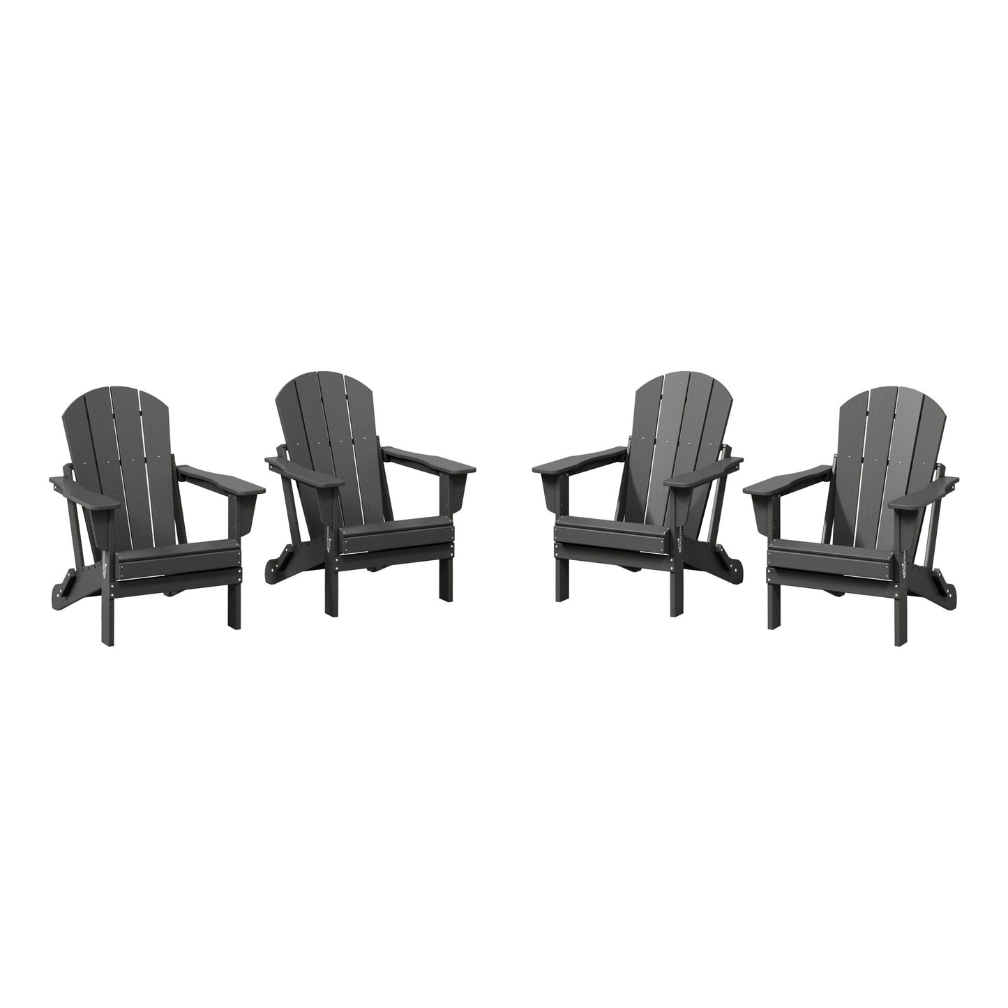 Polytrends Laguna Chaises de jardin pliantes Adirondack résistantes aux intempéries (lot de 4)