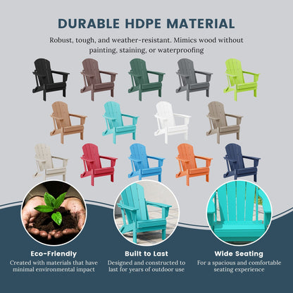 Polytrends Laguna Chaises de jardin pliantes Adirondack résistantes aux intempéries (lot de 4)