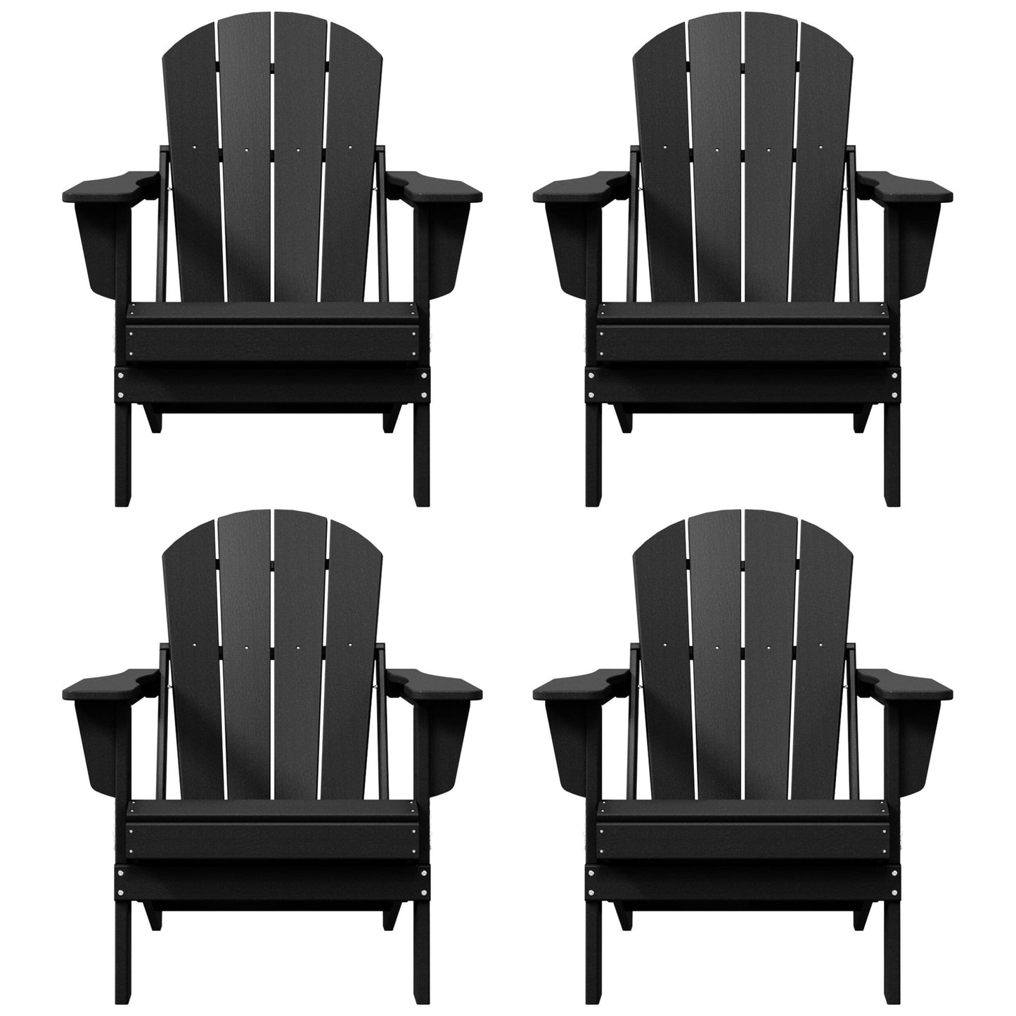 Polytrends Laguna Chaises de jardin pliantes Adirondack résistantes aux intempéries (lot de 4)