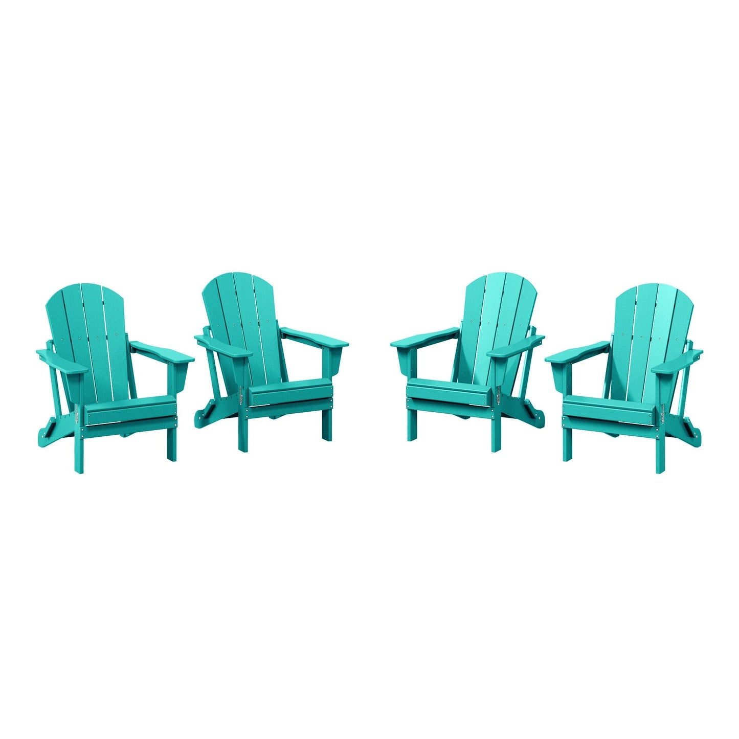 Polytrends Laguna Chaises de jardin pliantes Adirondack résistantes aux intempéries (lot de 4)