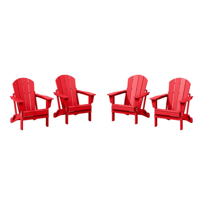 Polytrends Laguna Chaises de jardin pliantes Adirondack résistantes aux intempéries (lot de 4)