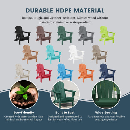 Polytrends Laguna Chaises de jardin pliantes Adirondack résistantes aux intempéries (lot de 4)