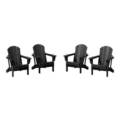 Polytrends Laguna Chaises de jardin pliantes Adirondack résistantes aux intempéries (lot de 4)