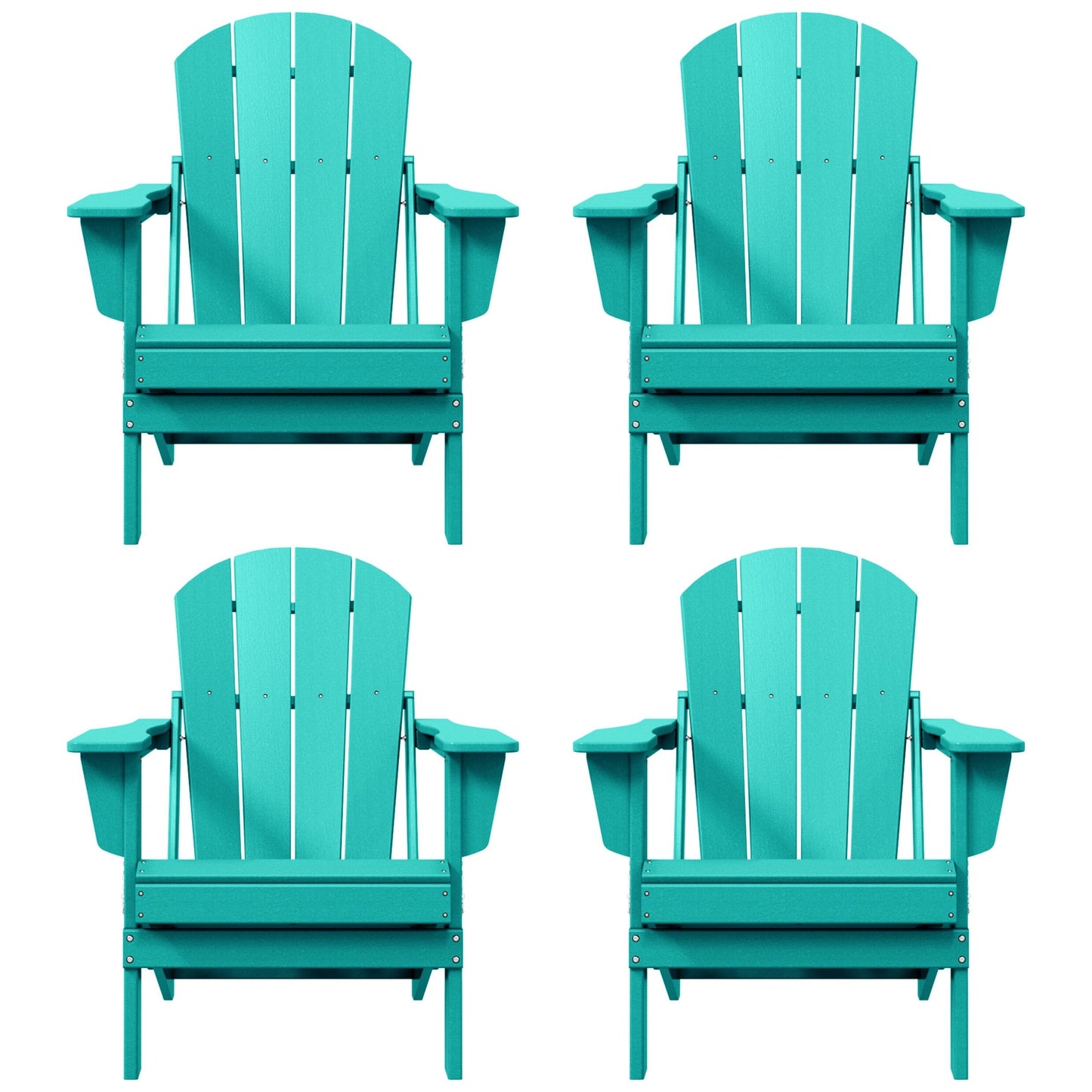Polytrends Laguna Chaises de jardin pliantes Adirondack résistantes aux intempéries (lot de 4)