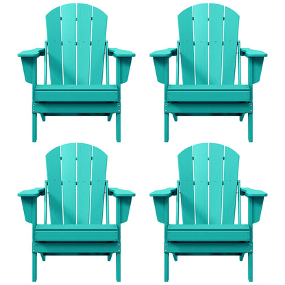 Polytrends Laguna Chaises de jardin pliantes Adirondack résistantes aux intempéries (lot de 4)