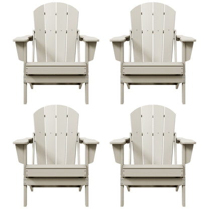 Polytrends Laguna Chaises de jardin pliantes Adirondack résistantes aux intempéries (lot de 4)