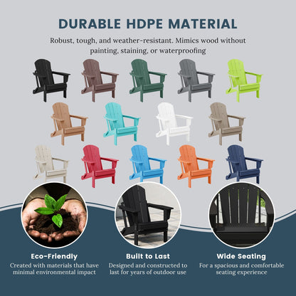 Polytrends Laguna Chaises de jardin pliantes Adirondack résistantes aux intempéries (lot de 4)