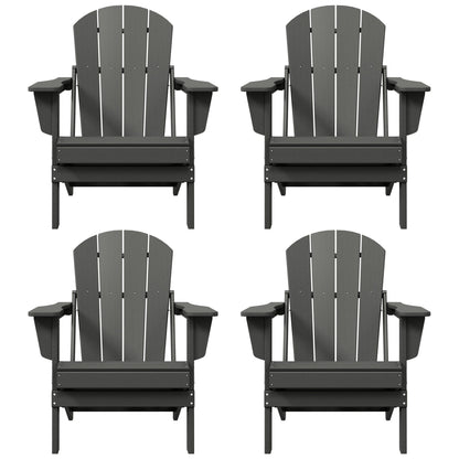 Polytrends Laguna Chaises de jardin pliantes Adirondack résistantes aux intempéries (lot de 4)