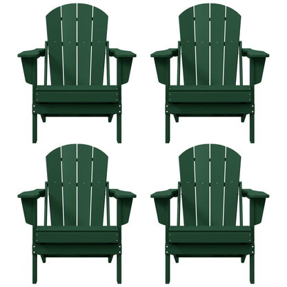 Polytrends Laguna Chaises de jardin pliantes Adirondack résistantes aux intempéries (lot de 4)