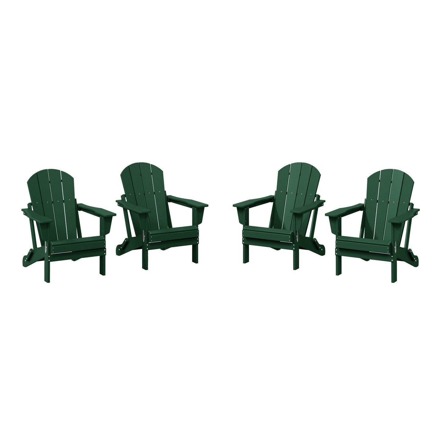 Polytrends Laguna Chaises de jardin pliantes Adirondack résistantes aux intempéries (lot de 4)