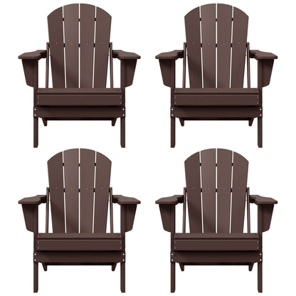Polytrends Laguna Chaises de jardin pliantes Adirondack résistantes aux intempéries (lot de 4)