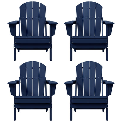Polytrends Laguna Chaises de jardin pliantes Adirondack résistantes aux intempéries (lot de 4)