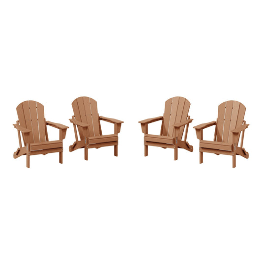 Polytrends Laguna Chaises de jardin pliantes Adirondack résistantes aux intempéries (lot de 4)