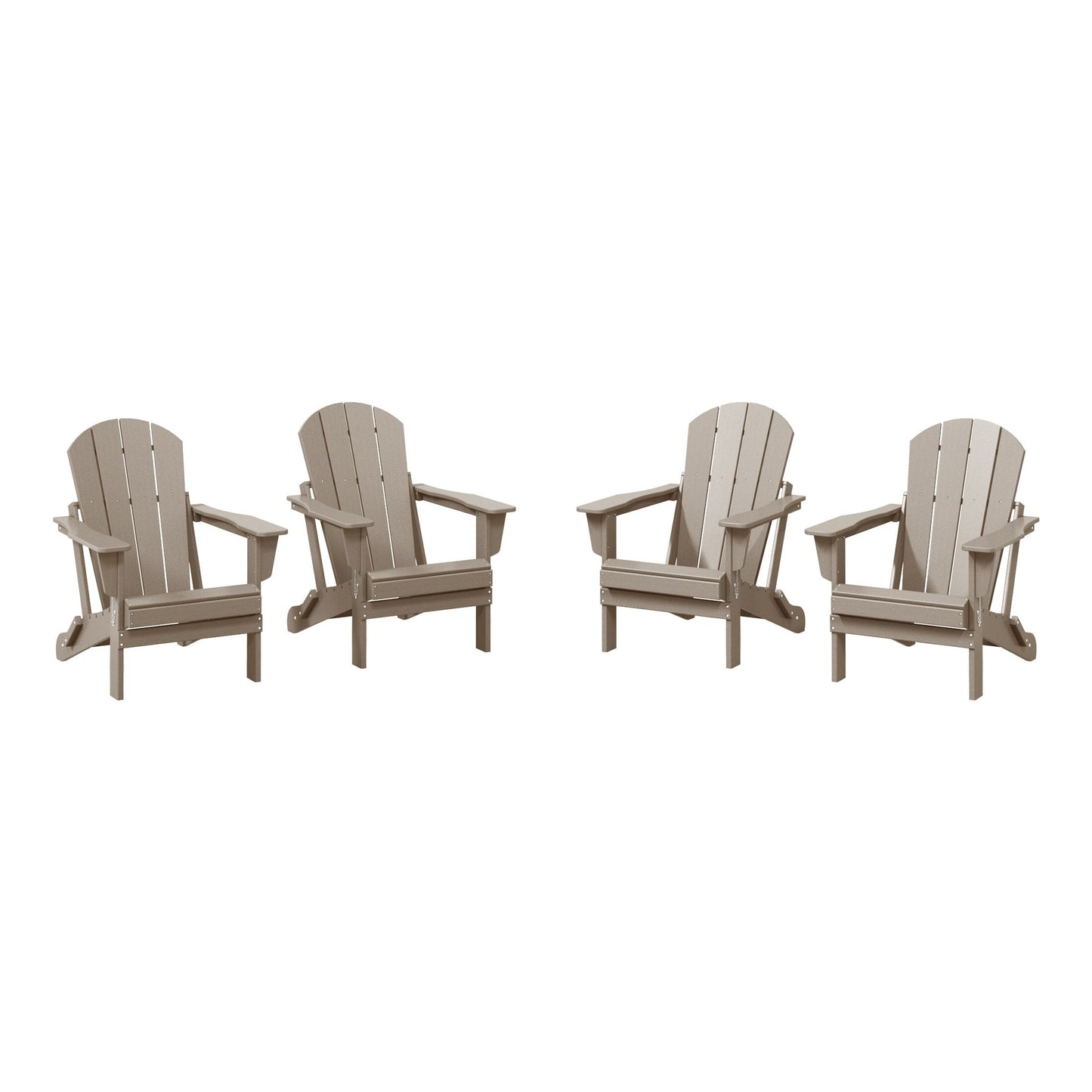 Polytrends Laguna Chaises de jardin pliantes Adirondack résistantes aux intempéries (lot de 4)