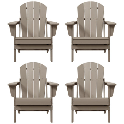 Polytrends Laguna Chaises de jardin pliantes Adirondack résistantes aux intempéries (lot de 4)