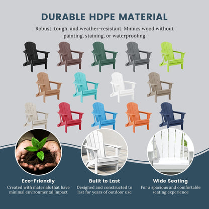 Polytrends Laguna Chaises de jardin pliantes Adirondack résistantes aux intempéries (lot de 4)