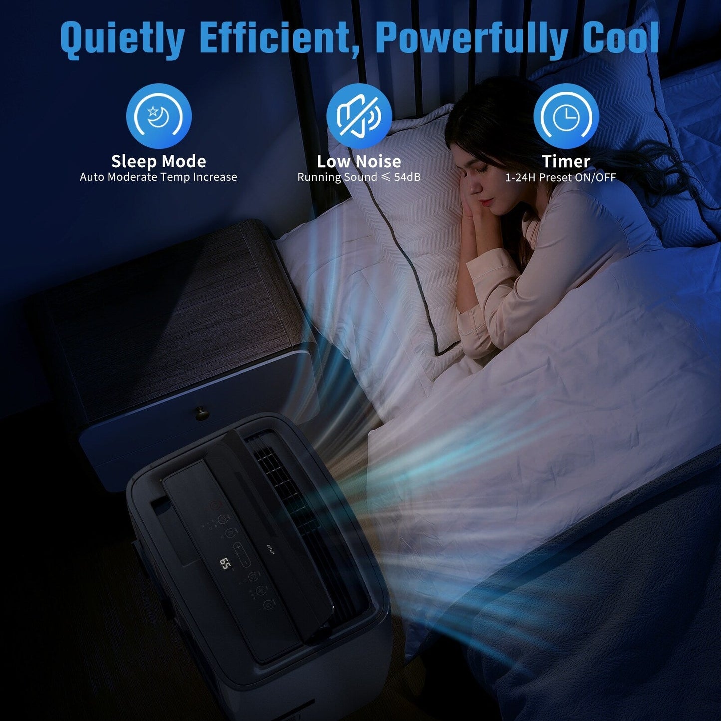 Climatiseur portable avec chauffage – 12000 BTU de refroidissement et 10000 BTU de chauffage pour les pièces jusqu'à 700 pieds carrés.