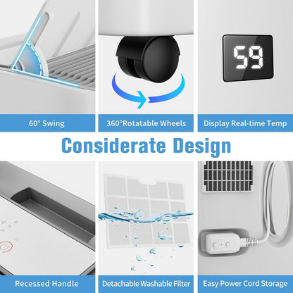 Climatiseur portable avec chauffage – 12000 BTU de refroidissement et 10000 BTU de chauffage pour les pièces jusqu'à 700 pieds carrés.