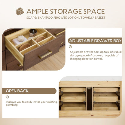 Meuble-lavabo Porto avec plan de travail en pierre de quartz blanche, sans miroir.