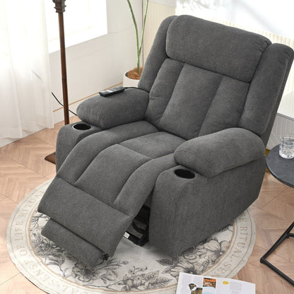 Fauteuil releveur électrique pour personnes âgées, fauteuils releveurs en tissu avec repose-pieds extensible, avec 2 porte-gobelets, poches latérales, télécommande.