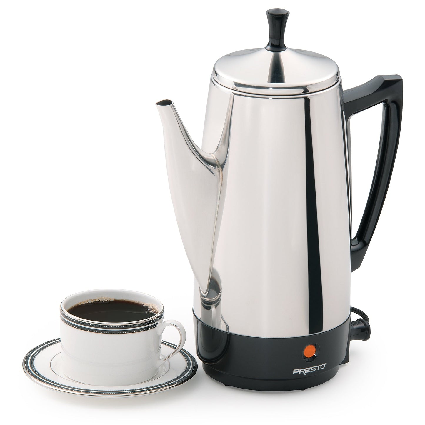 Cafetière Presto en acier inoxydable, percolateur robuste 12 tasses, argent - 2.79