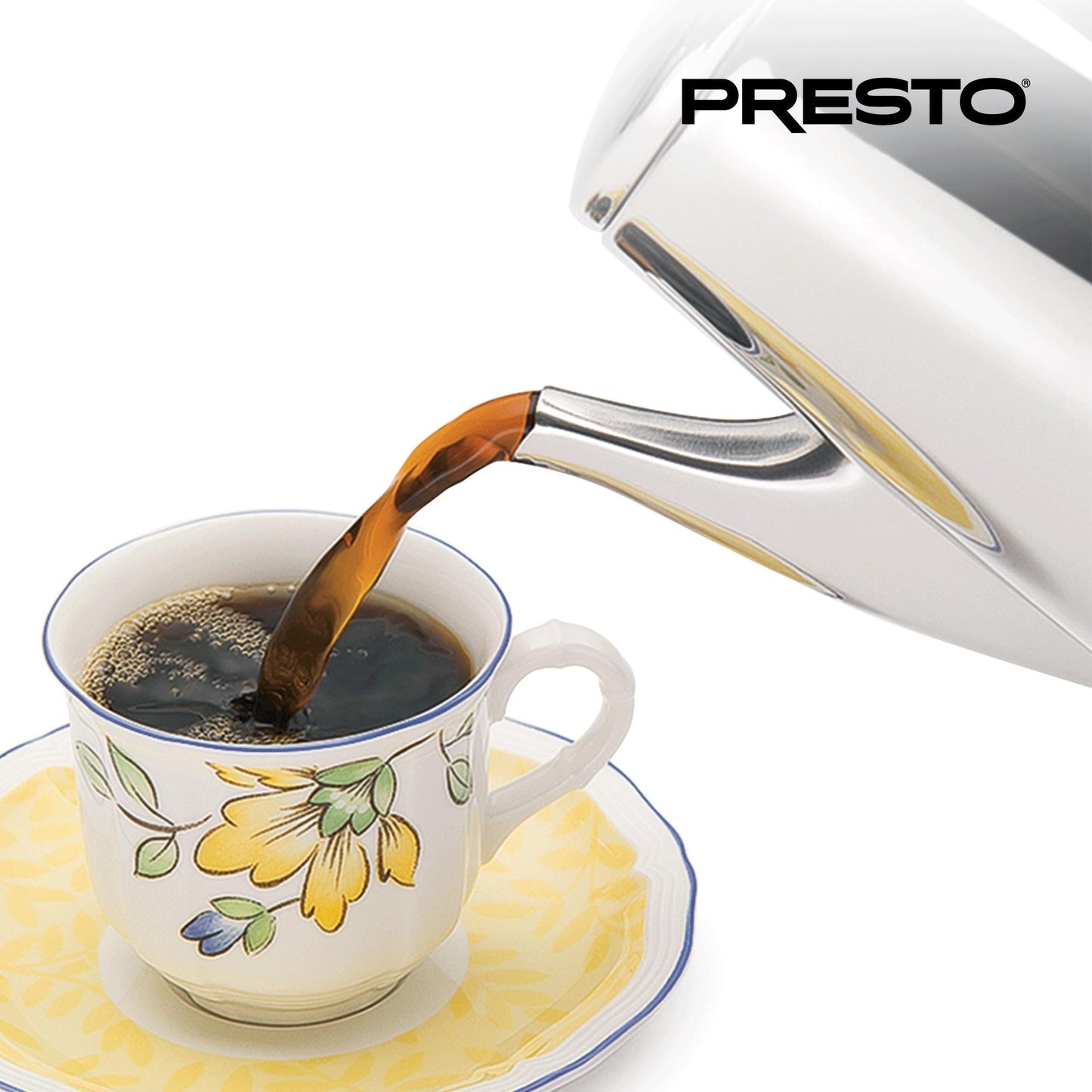 Cafetière Presto en acier inoxydable, percolateur robuste 12 tasses, argent - 2.79