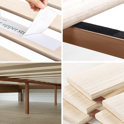 Priage, cadre de lit à plateforme en bois de pin rustique Deluxe de ZINUS