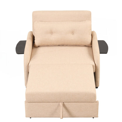 Canapé-lit escamotable 3 en 1 avec 2 tables d'appoint