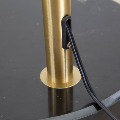 Lampe de sol à arche réglable en acier Q-Max 81 avec abat-jour extra large et socle en marbre