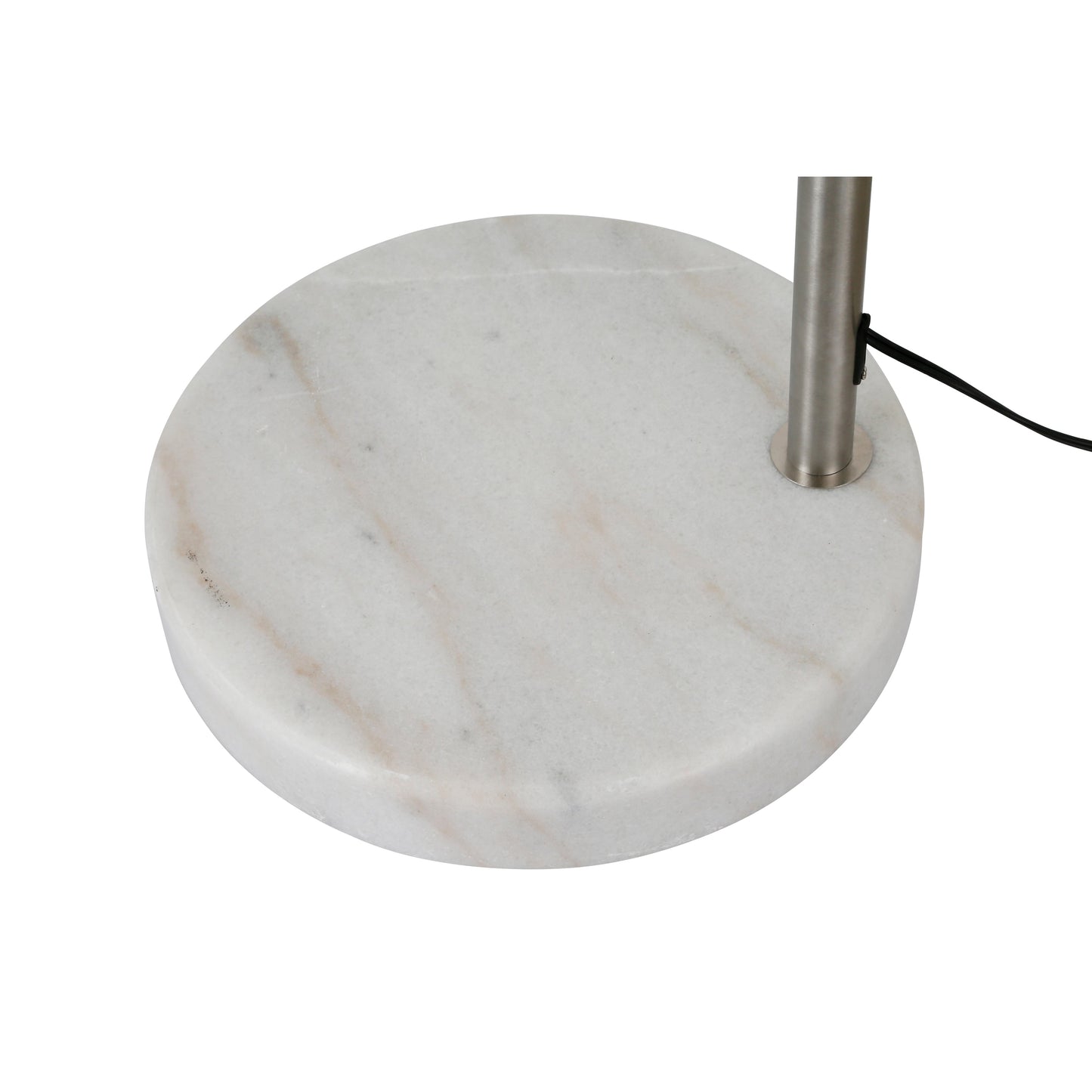 Lampe de sol à arche réglable en acier Q-Max 81 avec abat-jour extra large et socle en marbre