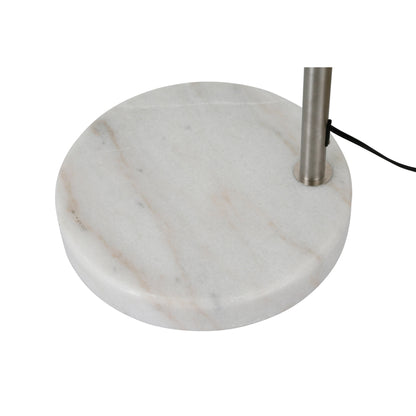 Lampe de sol à arche réglable en acier Q-Max 81 avec abat-jour extra large et socle en marbre