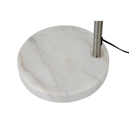 Lampe de sol à arche réglable en acier Q-Max 81 avec abat-jour extra large et socle en marbre