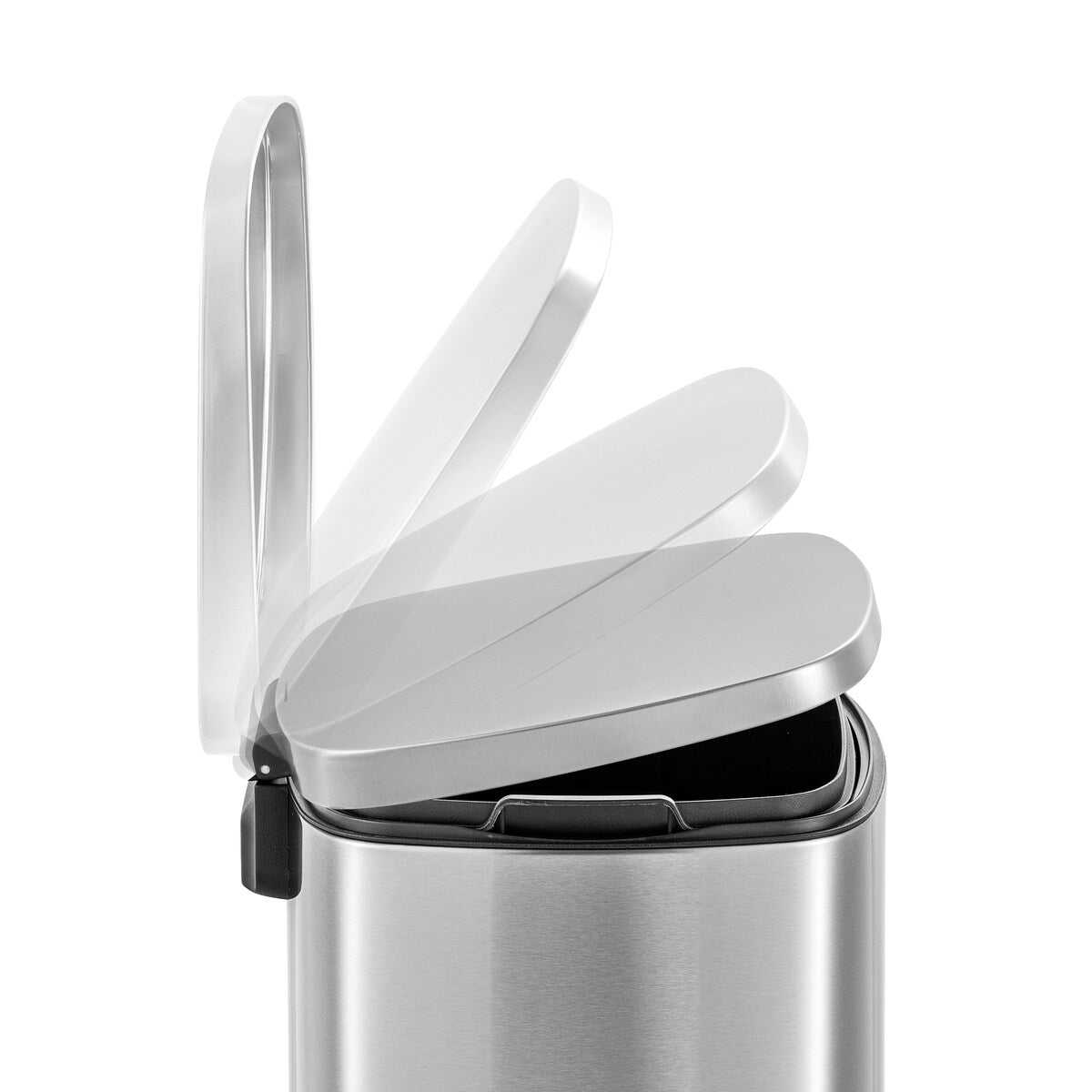 Qualiazero 13.2 GAL plus DEUX poubelles rectangulaires à pédale de 1.3 GAL - Pack familial