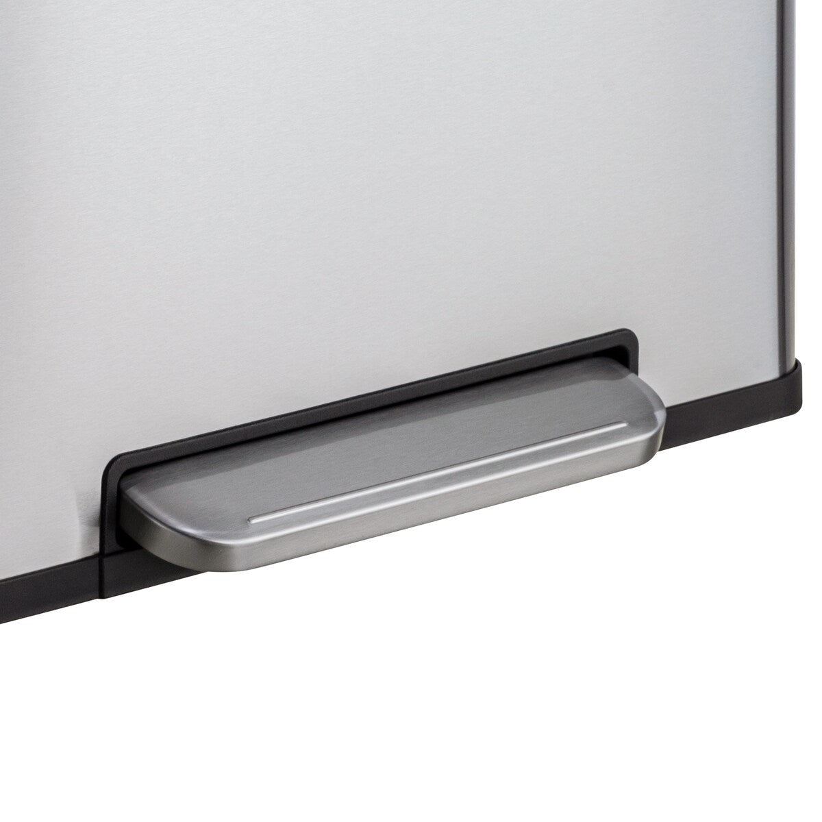 Qualiazero Poubelle de recyclage rectangulaire à pédale de 16 gallons (8 gallons pour la partie double) - Acier inoxydable