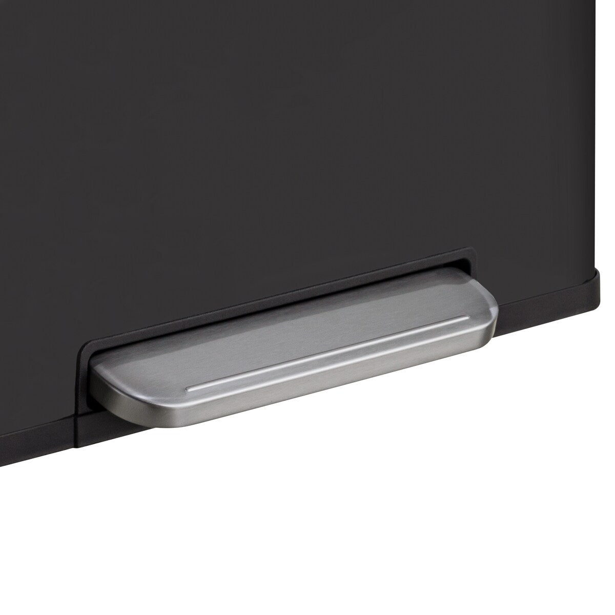 Qualiazero Poubelle de recyclage rectangulaire à pédale de 16 gallons (8 gallons pour la partie double) - Acier inoxydable