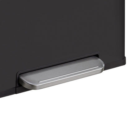 Qualiazero Poubelle de recyclage rectangulaire à pédale de 16 gallons (8 gallons pour la partie double) - Acier inoxydable