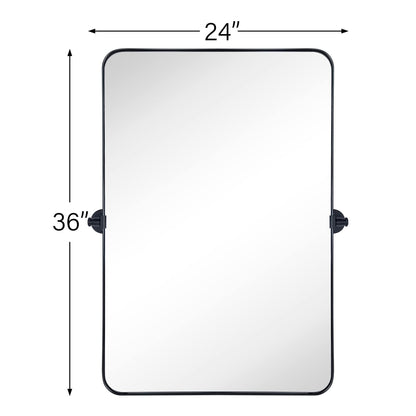 TEHOME Jonathan Miroir mural rectangulaire pivotant et inclinable en métal