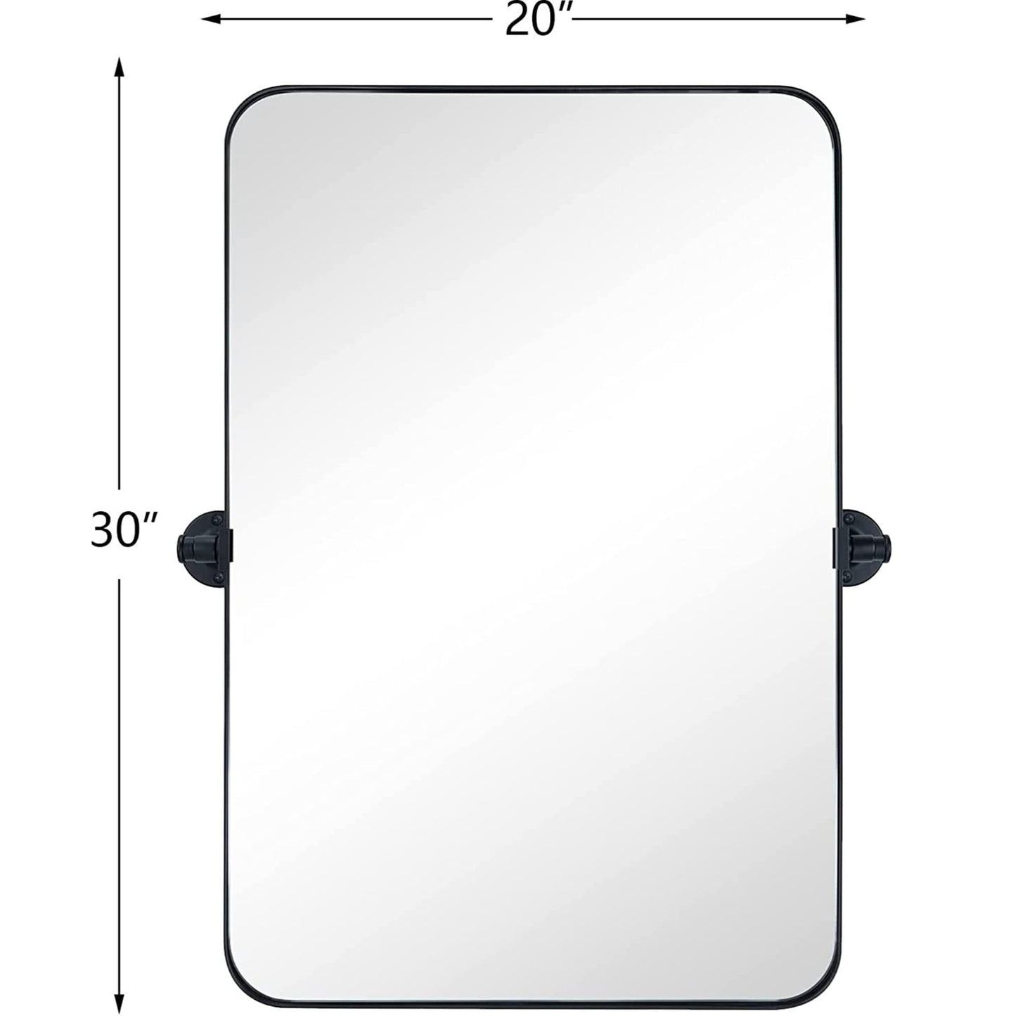 TEHOME Jonathan Miroir mural rectangulaire pivotant et inclinable en métal