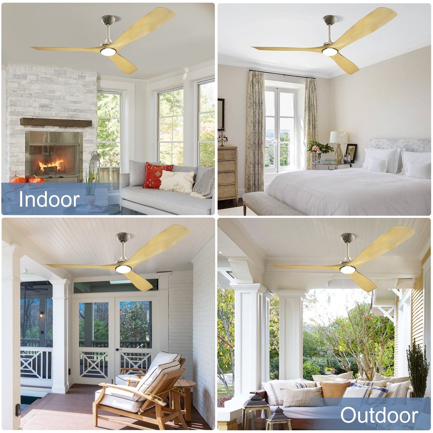 Ventilateur de plafond à télécommande avec éclairage, à encastrer