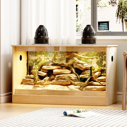 Habitat pour reptiles - Grand terrarium pour lézards, serpents et plus encore - 47.2