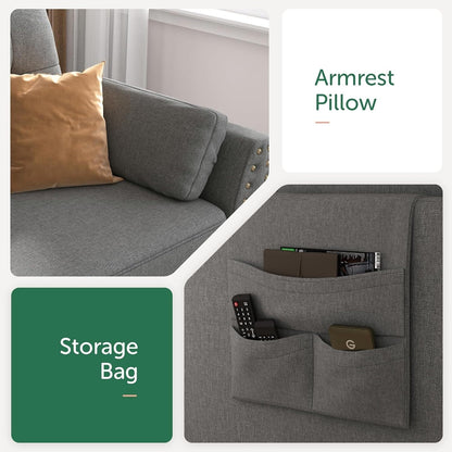 Canapé d'angle réversible, canapé en forme de L, canapé convertible, canapé 4 places, canapé d'angle pour appartement, gris foncé