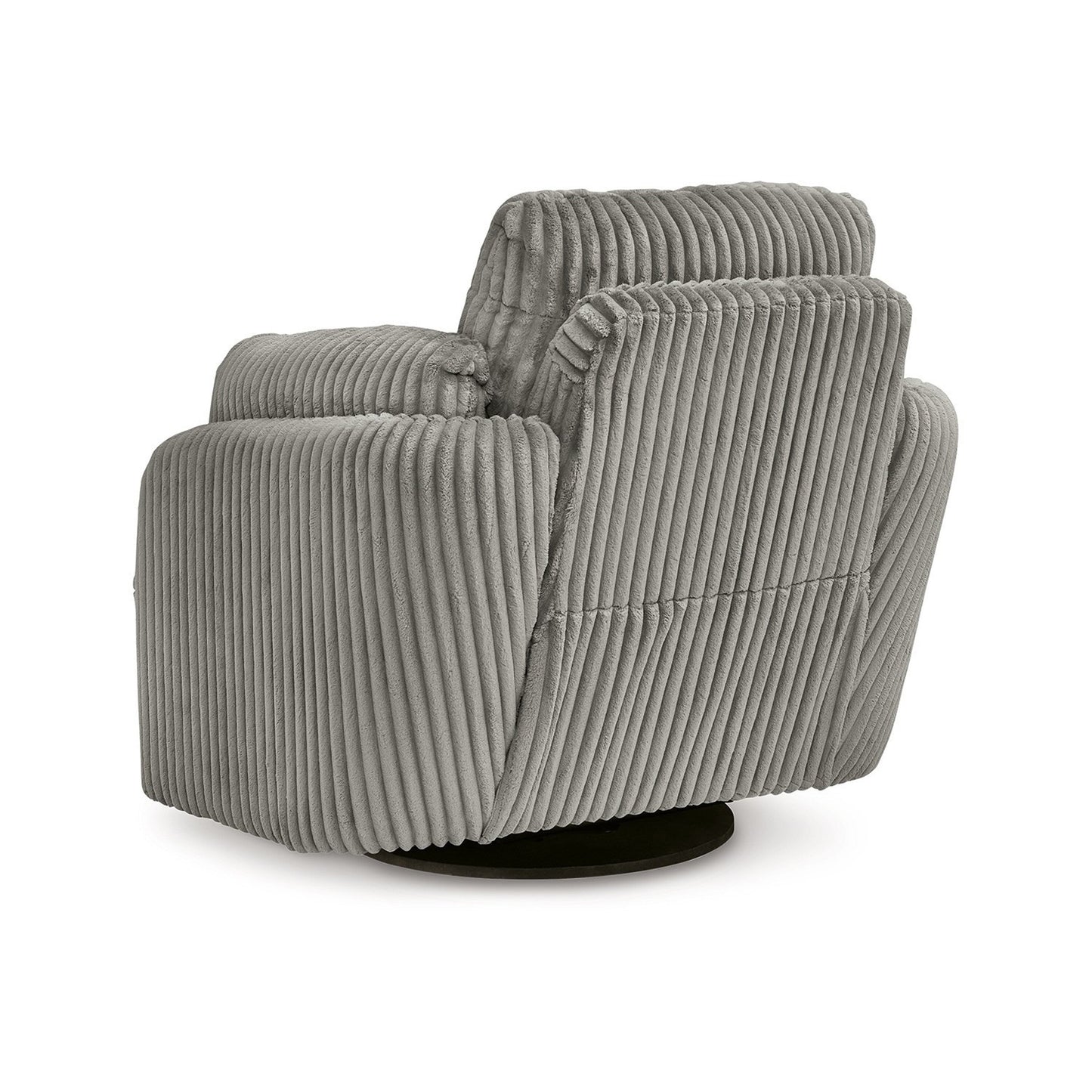 Fauteuil inclinable pivotant Rikki, glissement manuel, tissu velours gris, 2 coussins
